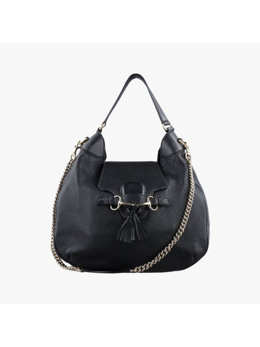 ★SOLD★ Gucci Emily Hobo Black Leather - Picture 1 of 16
